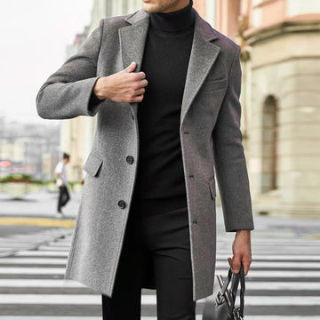 Men's Coat - Single-Breasted with Notch Lapel