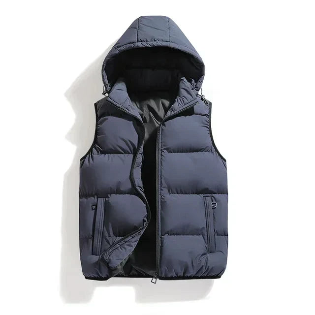 Men's Gilet - Hooded with Quilted Design