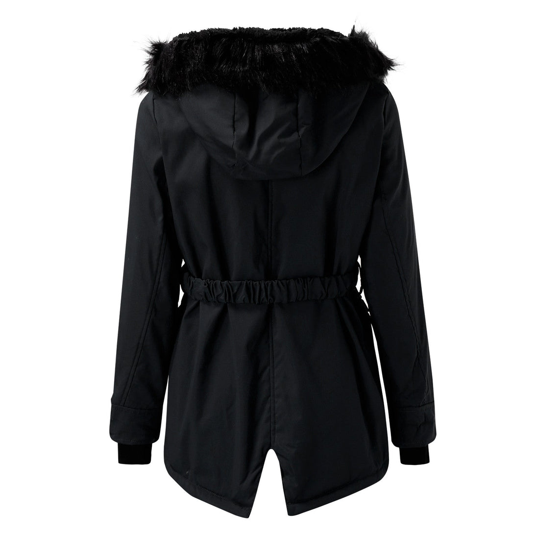 Women's Coat - Drawstring Waist with Hooded Design