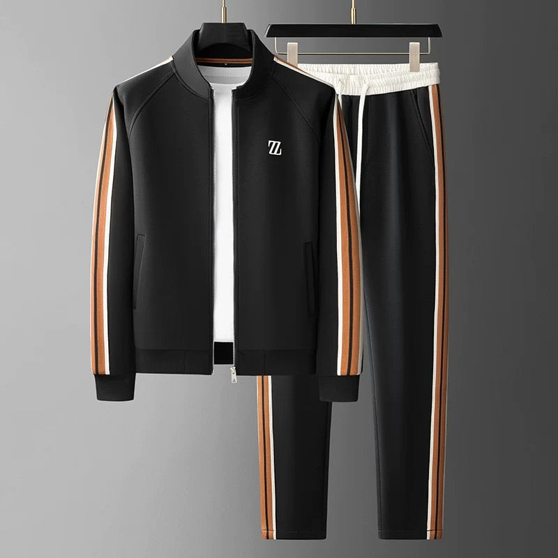 Men's Striped Tracksuit Set - Premium Two-Piece Sporty Set
