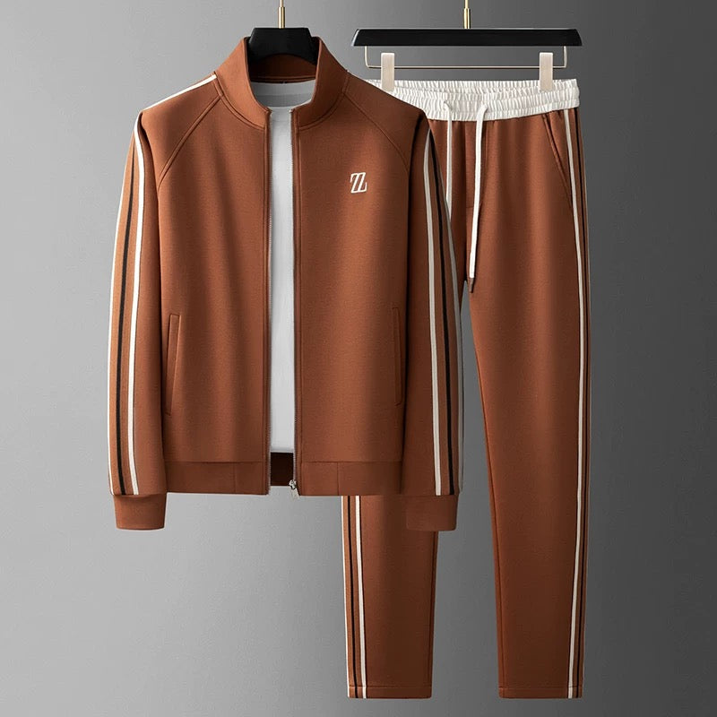 Men's Striped Tracksuit Set - Premium Two-Piece Sporty