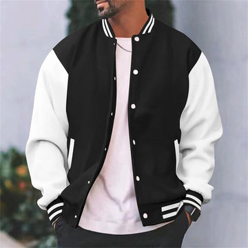 Stylish and Classic Bomber Jacket with Snap Buttons for Men