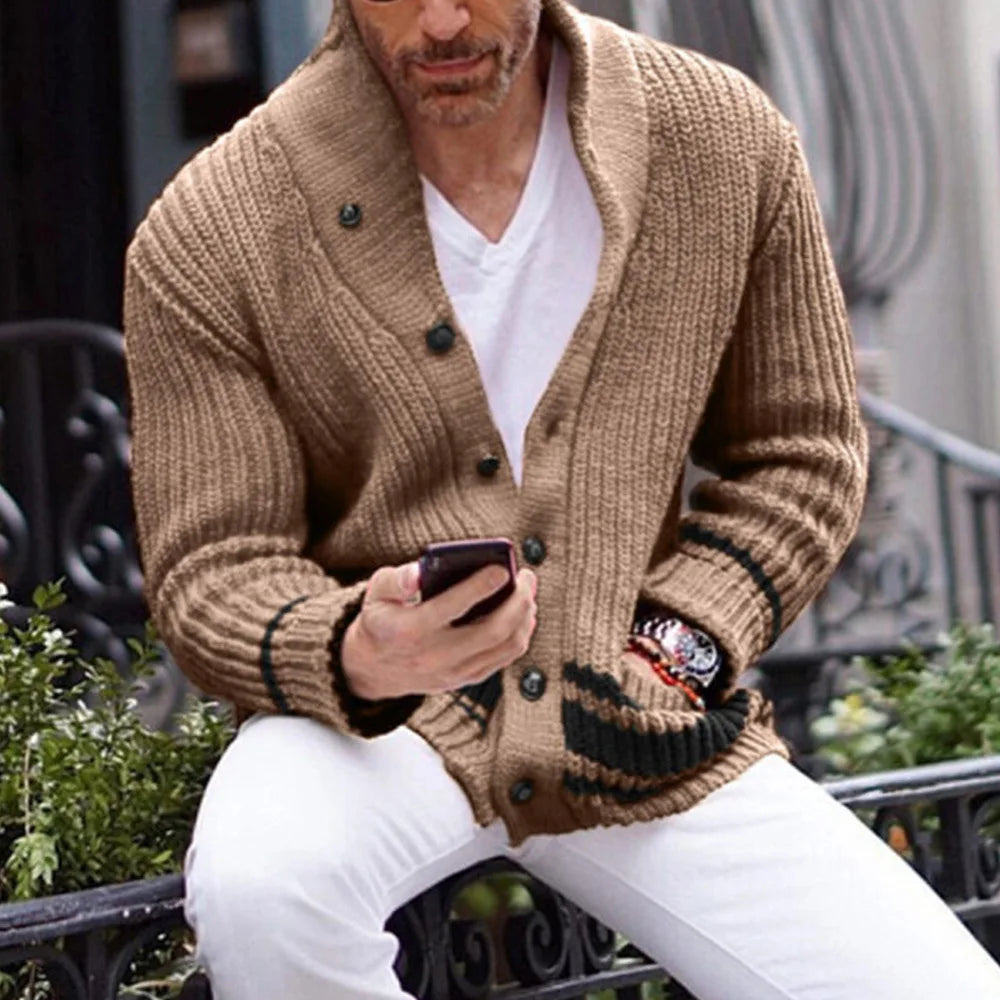 Men's Cardigan - Shawl Collar with Button Front