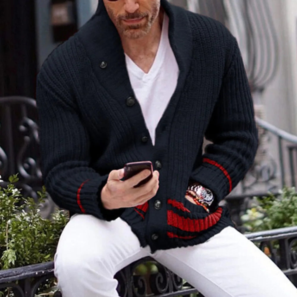Men's Cardigan - Shawl Collar with Button Front