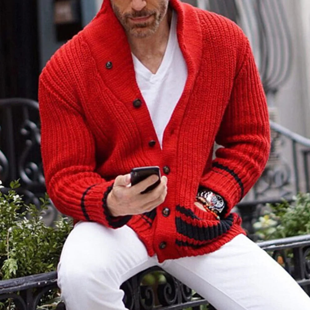 Men's Cardigan - Shawl Collar with Button Front