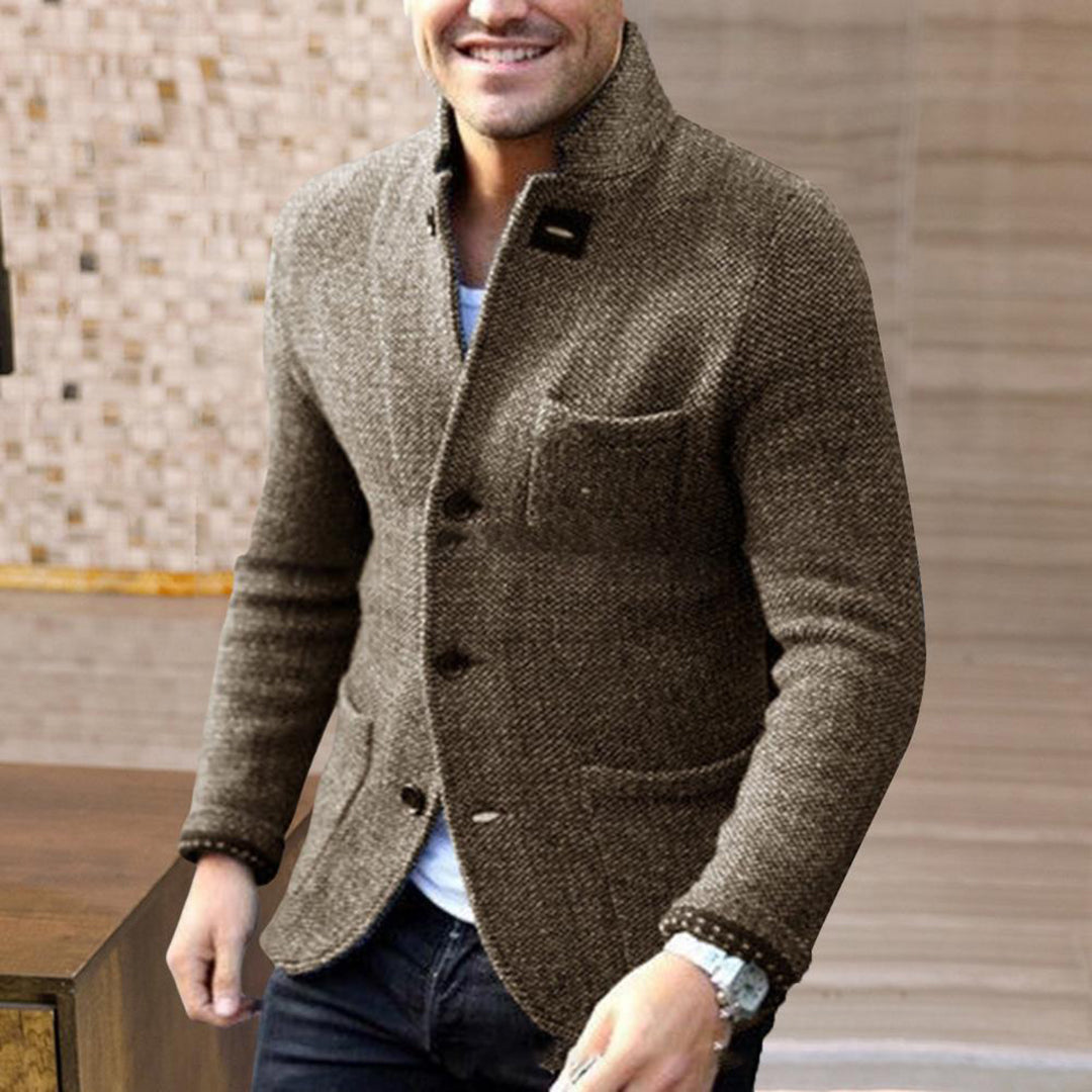 Men's Chunky Knit Button Cardigan - Versatile Fleece Vest