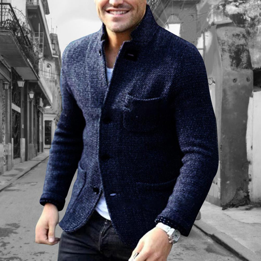 Men's Chunky Knit Button Cardigan - Versatile Fleece Vest