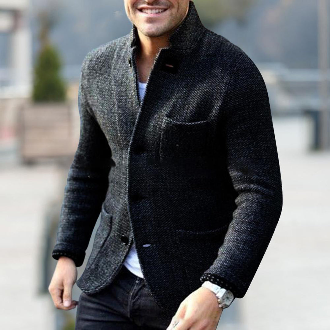 Men's Chunky Knit Button Cardigan - Versatile Fleece Vest