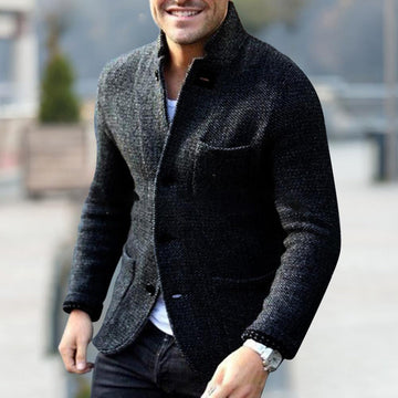 Men's Chunky Knit Button Cardigan - Versatile Fleece Vest