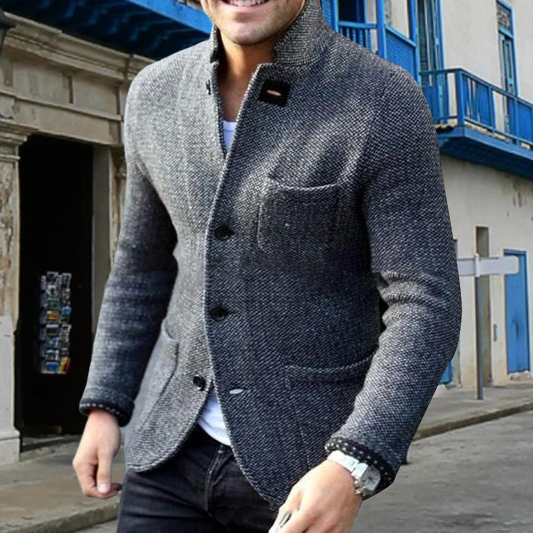 Men's Chunky Knit Button Cardigan - Versatile Fleece Vest
