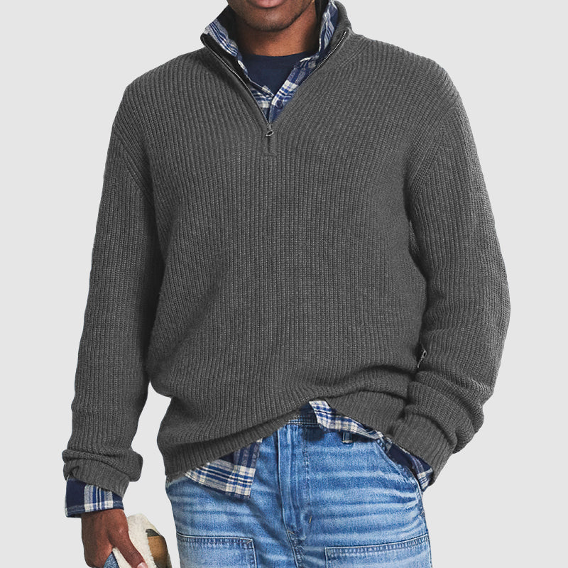 Men's Knitted Jumper - Cosy Ribbed Style