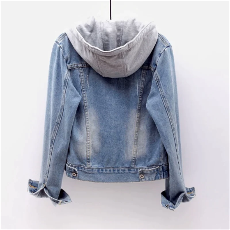 Women's Lightweight Hooded Denim Jacket - Summer Casual Trendy