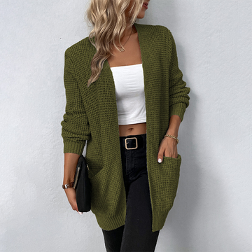 Women's Long V-Neck Cardigan - Autumn Winter Layer