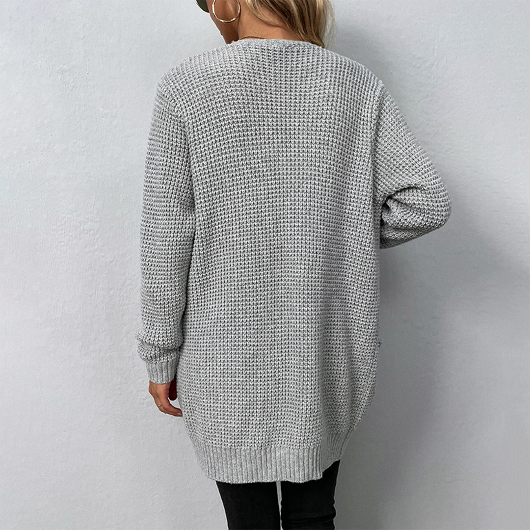Women's Long V-Neck Cardigan - Autumn Winter Layer