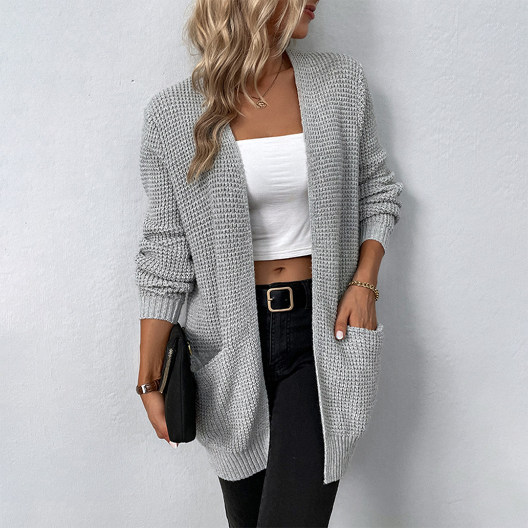Women's Long V-Neck Cardigan - Autumn Winter Layer
