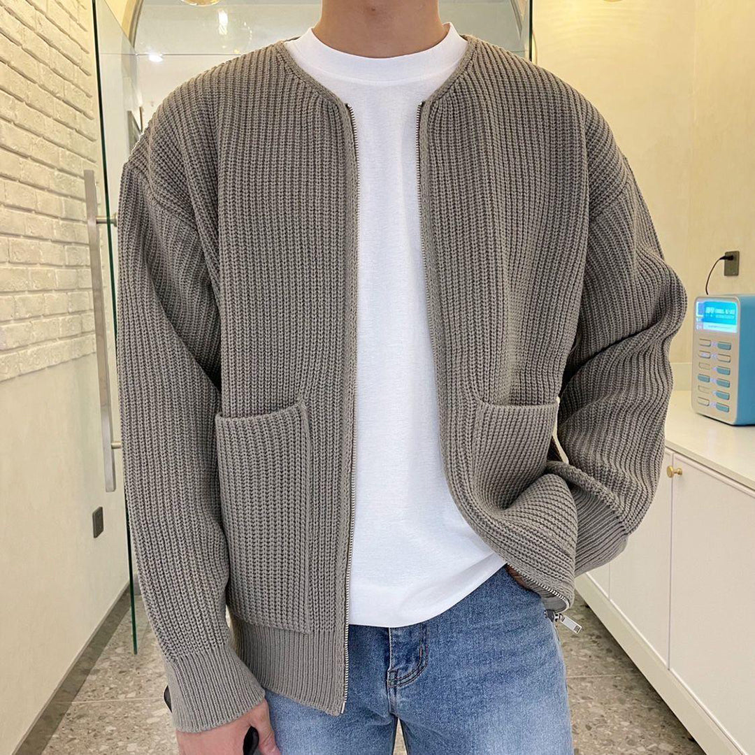 Men's Trendy Knitted Zip Cardigan - Versatile Casual Layer