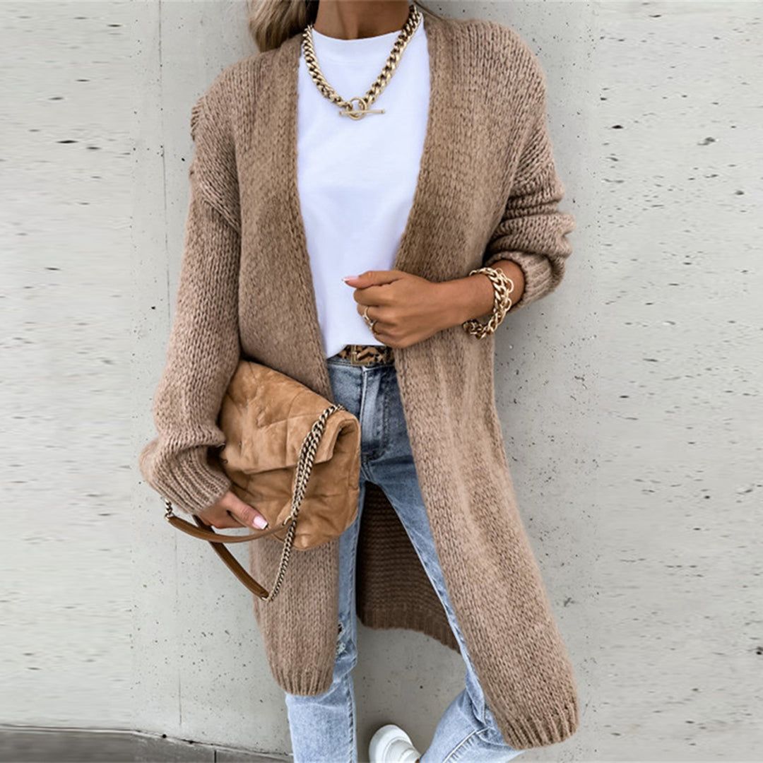 Women's Classic Long Knit Cardigan - Versatile All-Season Layer