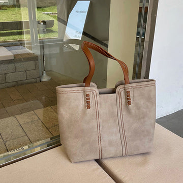 Women's Structured Tote Bag - Textured Dual Handle Everyday