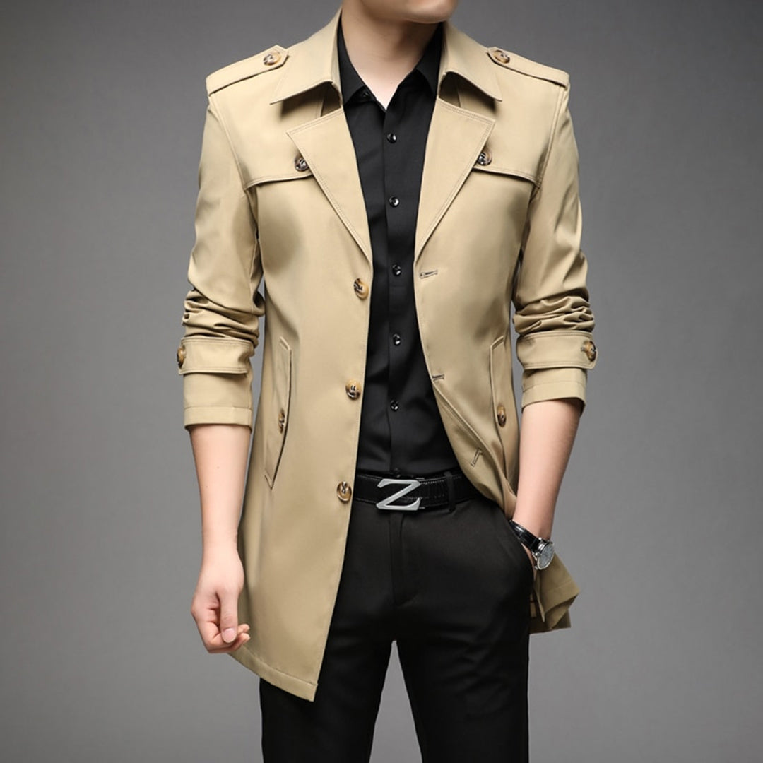 Men's Stylish Trench Coat - Waterproof & Windproof