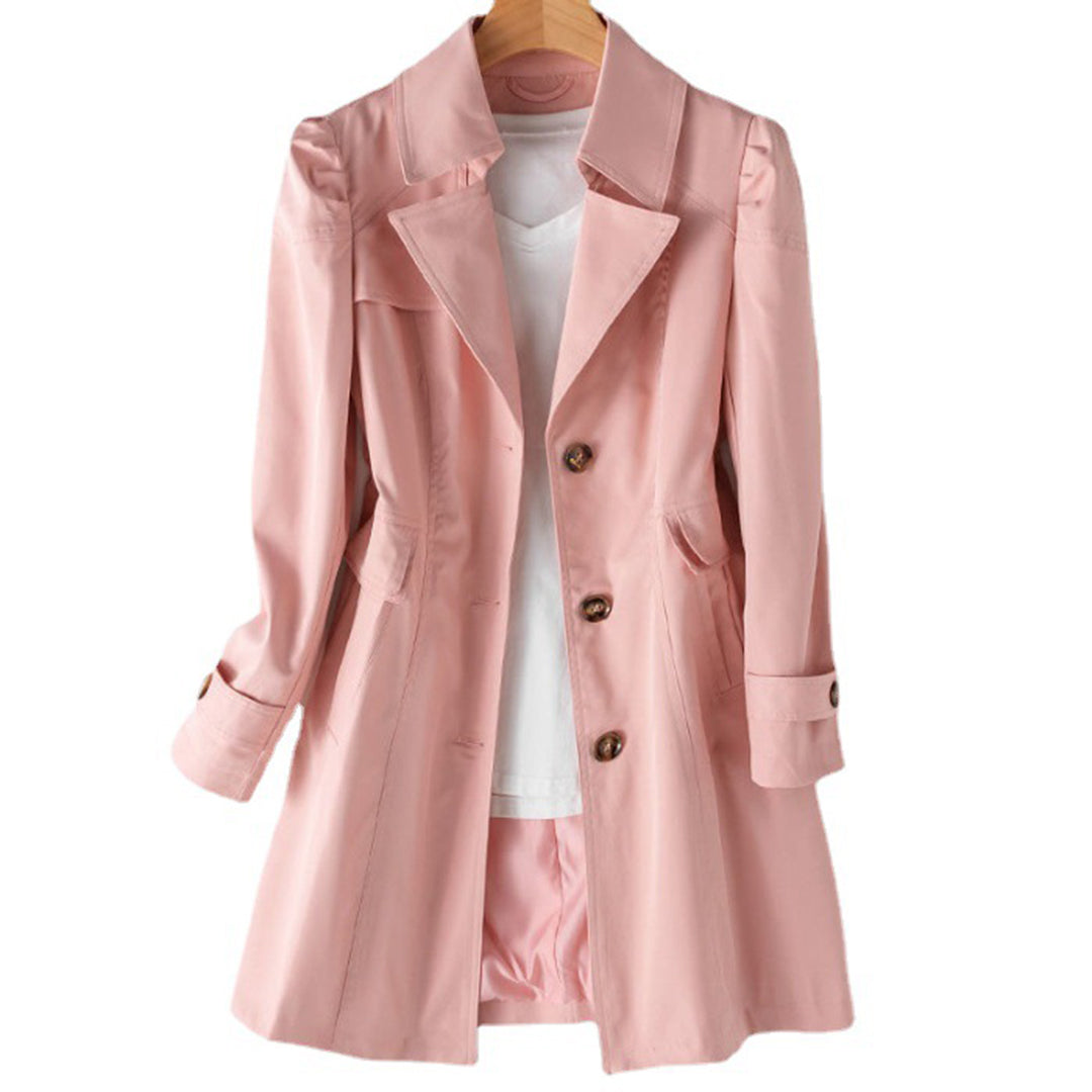 Women's Long Trench Coat - Windproof Waterproof Adjustable