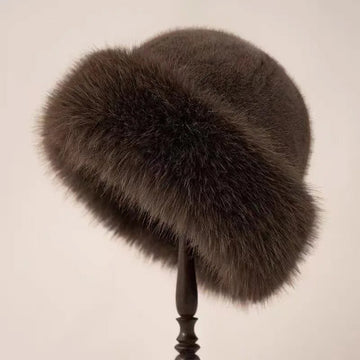 Women's Winter Hat - Rounded Crown and Plush Wide Trim