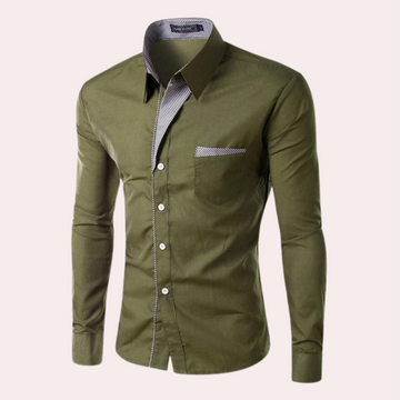 Stylish and Casual Long-Sleeve Button-Up Shirt for Men