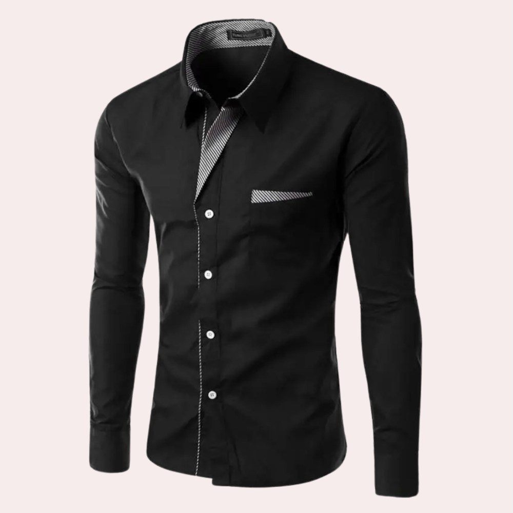 Stylish and Casual Long-Sleeve Button-Up Shirt for Men
