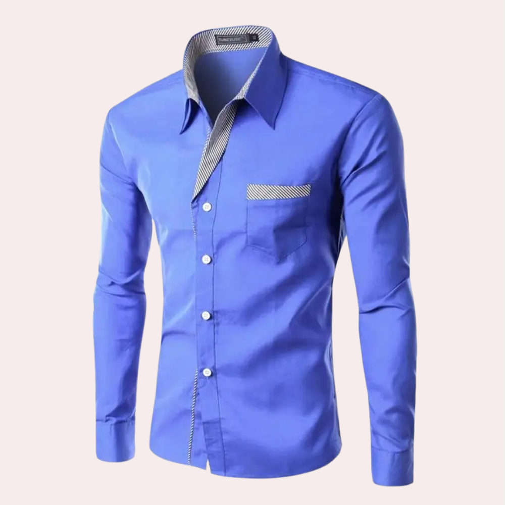 Stylish and Casual Long-Sleeve Button-Up Shirt for Men