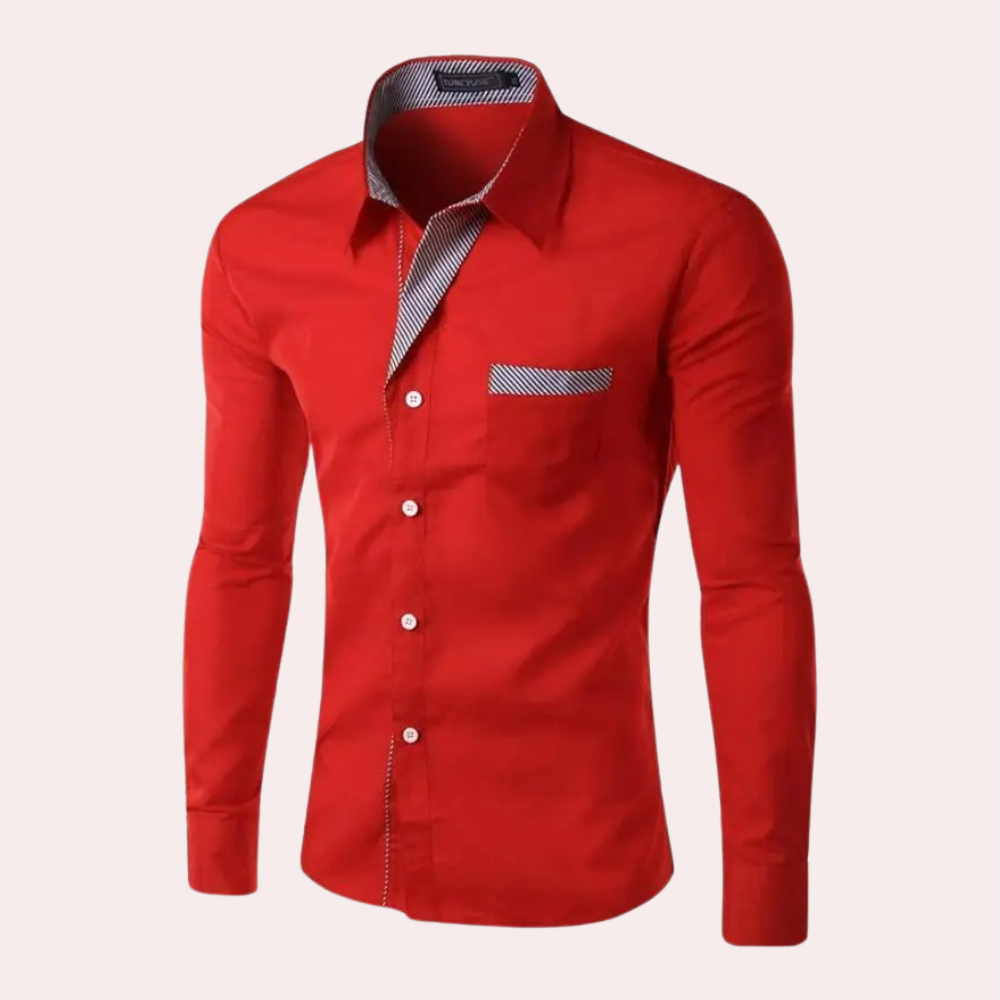 Stylish and Casual Long-Sleeve Button-Up Shirt for Men