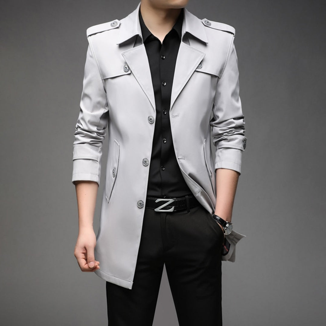 Men's Stylish Trench Coat - Waterproof & Windproof