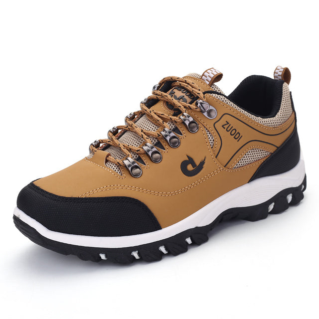 Men's Lace-Up Trainers - Tread Sole with Contrasting Panels