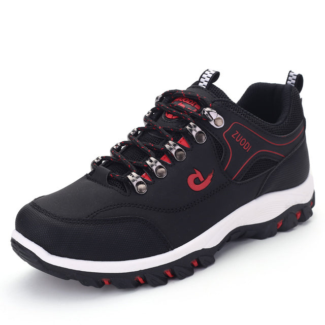 Men's Lace-Up Trainers - Tread Sole with Contrasting Panels