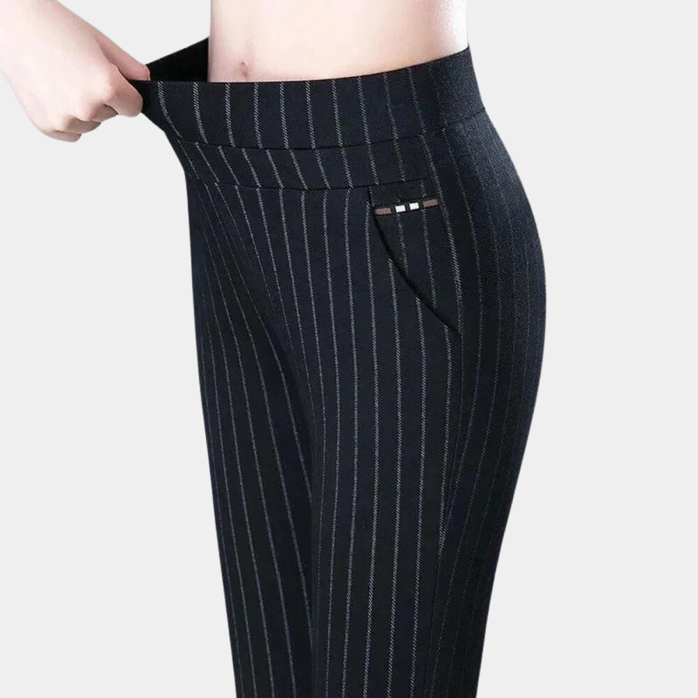 Women's High-Waisted Work Trousers - Slim Leg & Stretchy