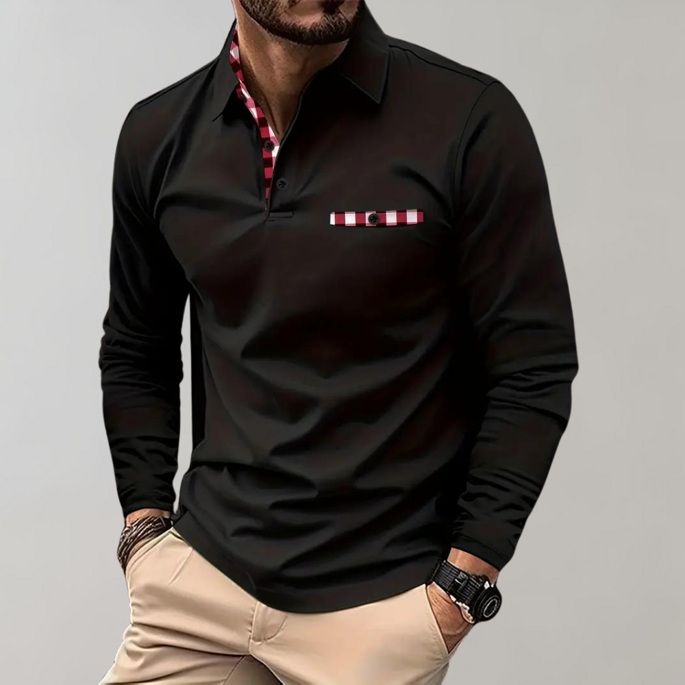 Classic and Timeless Long-Sleeve Polo Shirt for Men