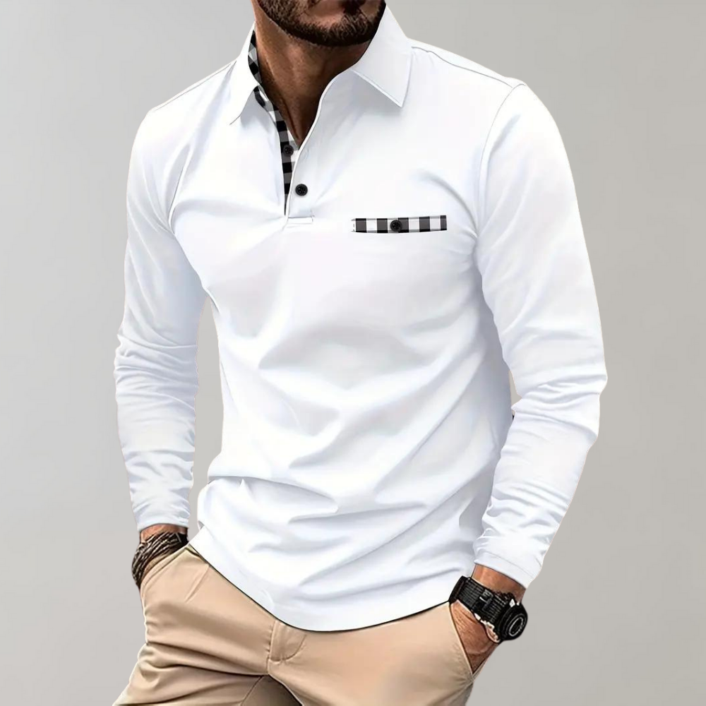 Classic and Timeless Long-Sleeve Polo Shirt for Men