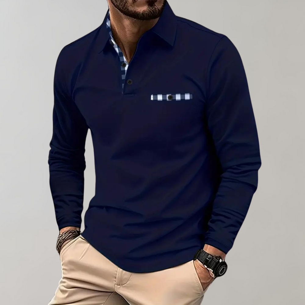 Classic and Timeless Long-Sleeve Polo Shirt for Men