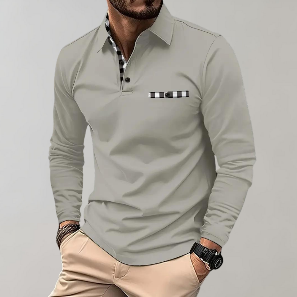 Classic and Timeless Long-Sleeve Polo Shirt for Men