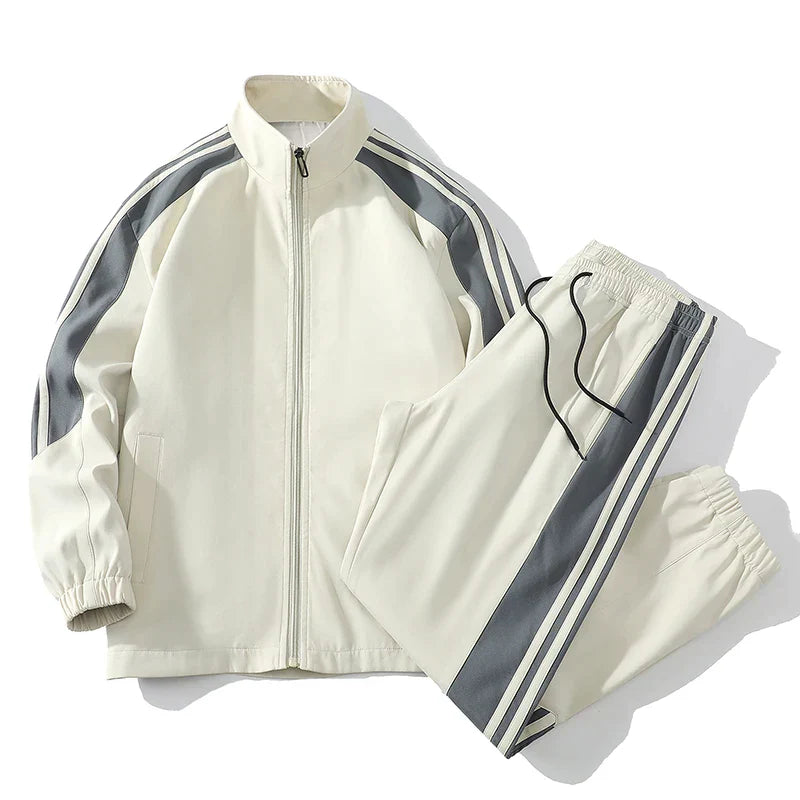 Men's Striped Tracksuit - Casual Sports Two-Piece