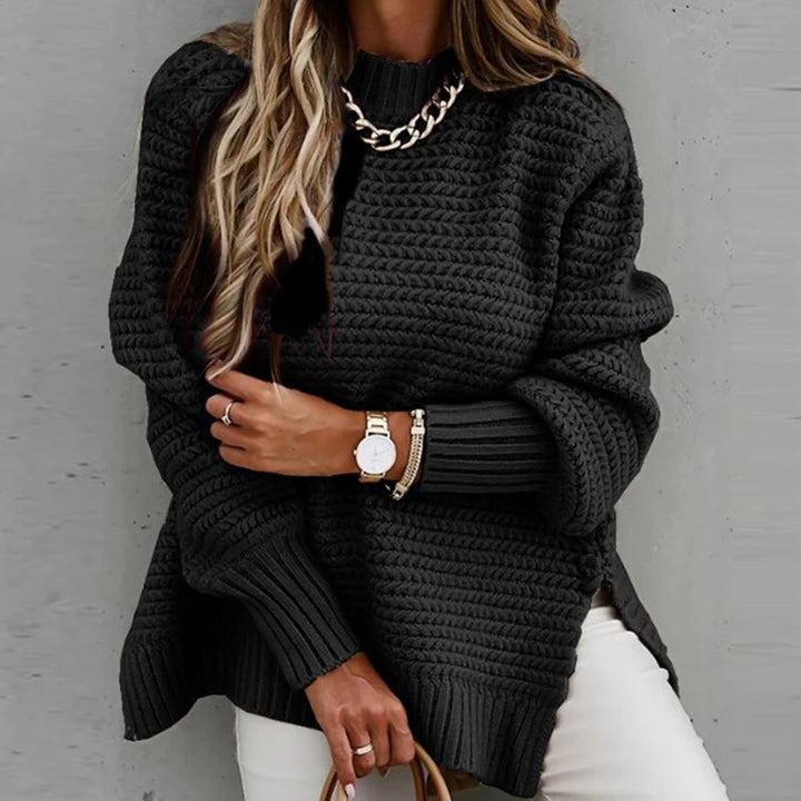 Women's Warm Knitted Jumper - Oversized Style
