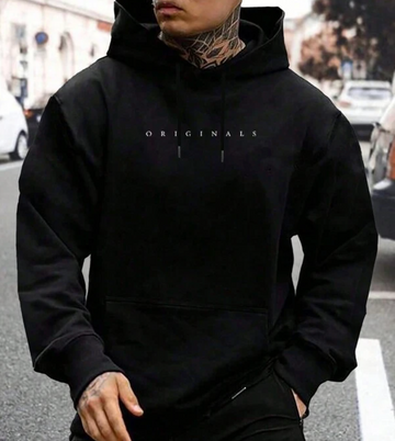Men's Oversized Hoodie - 'Originals' Graphic & Kangaroo Pocket