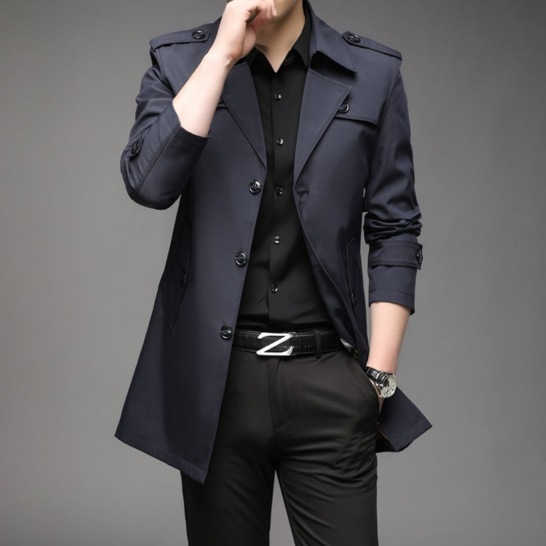 Men's Stylish Trench Coat - Waterproof & Windproof