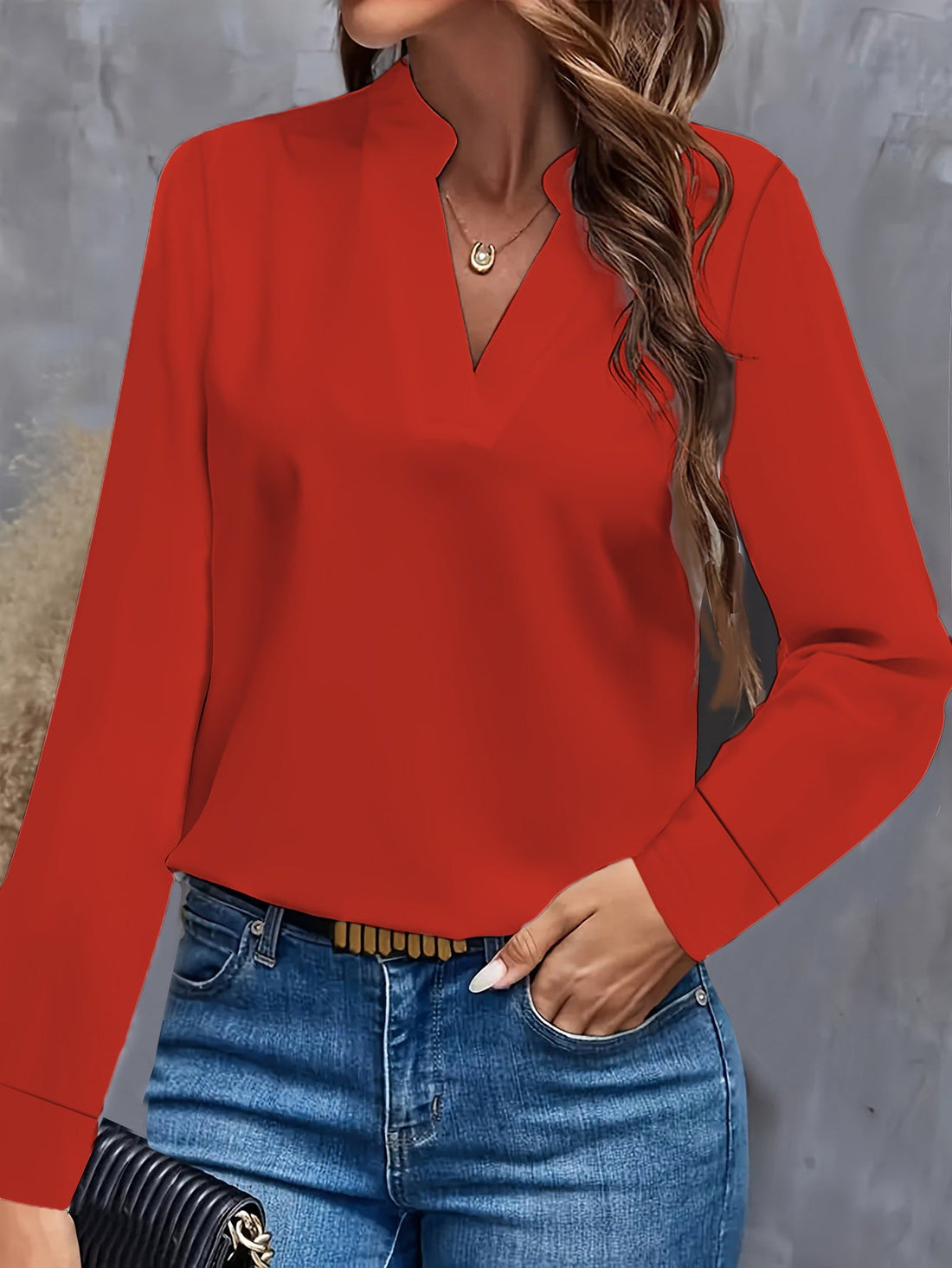 Stylish and Comfortable V-Neck Blouse for Women