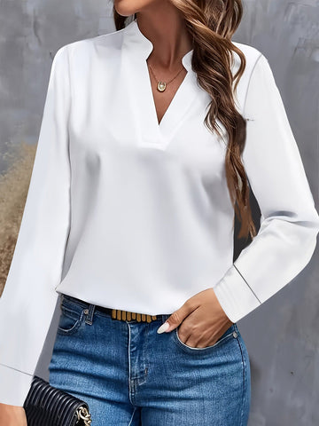 Stylish and Comfortable V-Neck Blouse for Women