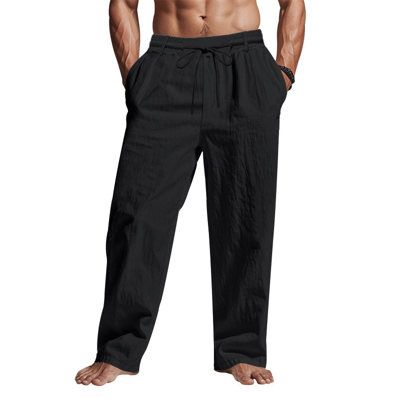 Comfortable Linen Trousers with Drawstring Waist for Men