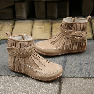 Women's Ankle-Length Boho Cowboy Boots - Fringe & Studs