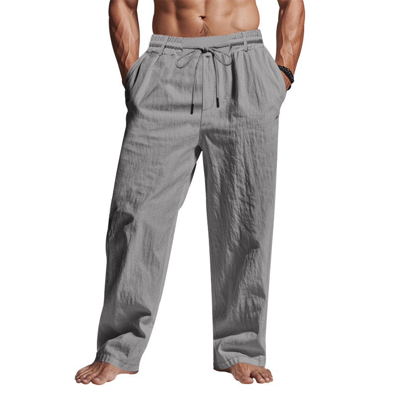 Comfortable Linen Trousers with Drawstring Waist for Men