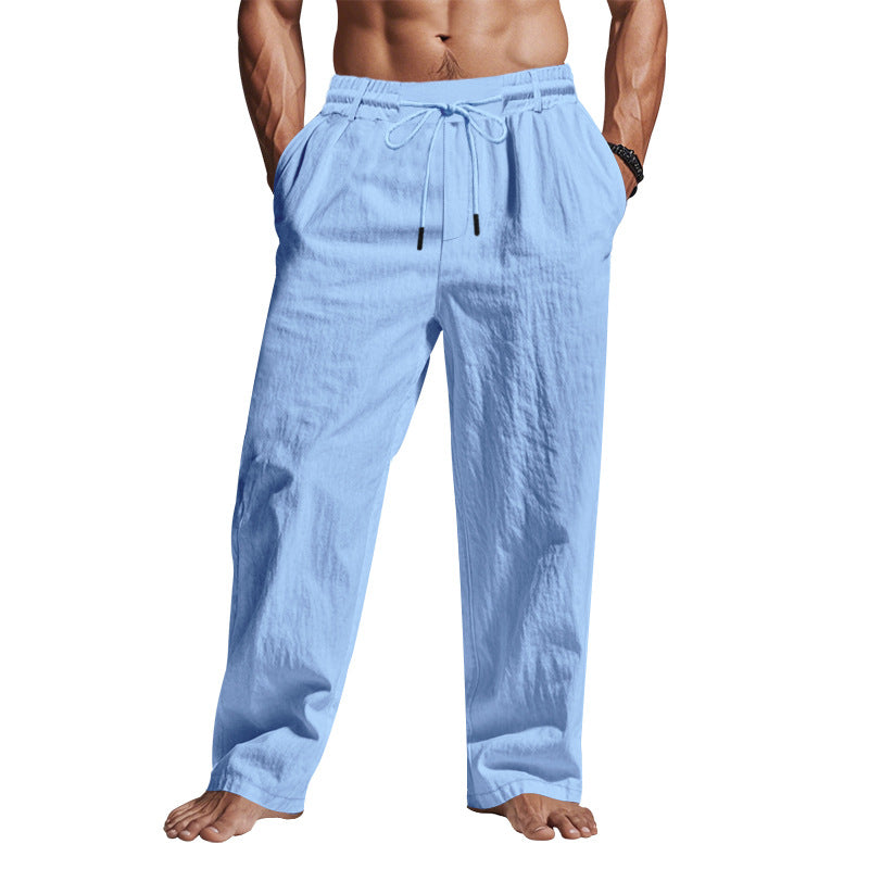 Comfortable Linen Trousers with Drawstring Waist for Men