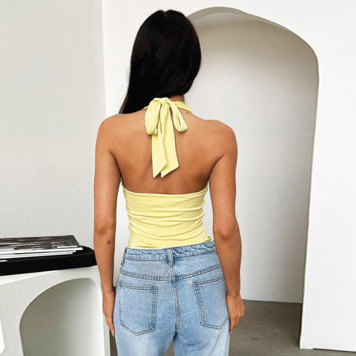 Women's Halterneck Crop Top - Breathable Summer Casual Style