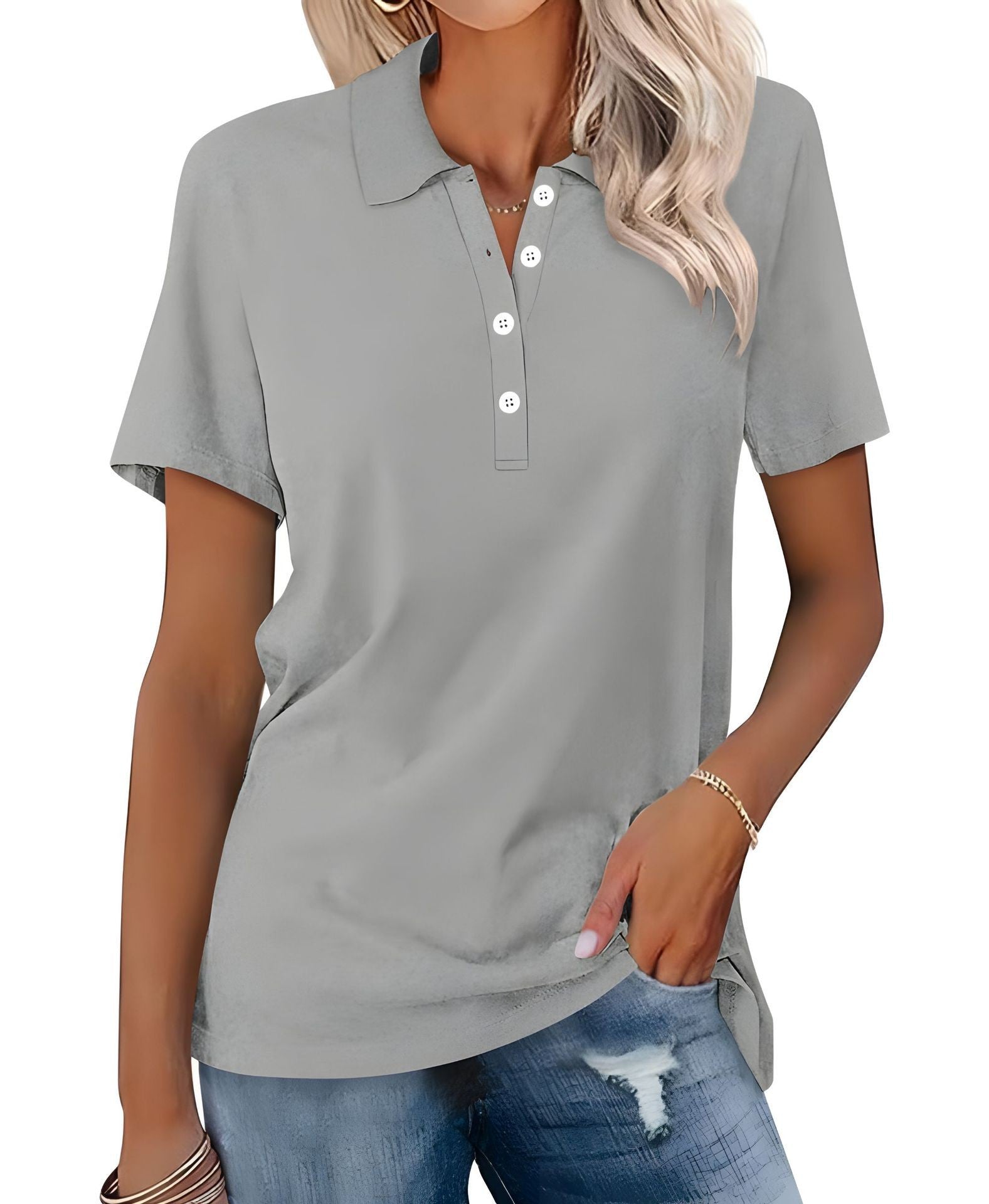 Breathable Casual Polo Shirt for Women