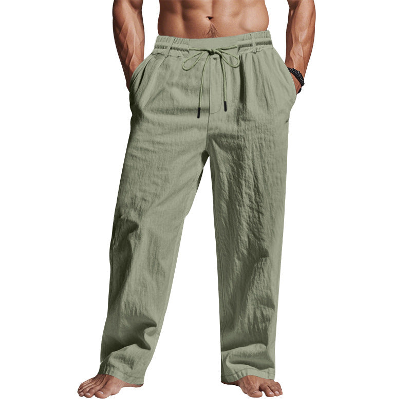 Comfortable Linen Trousers with Drawstring Waist for Men
